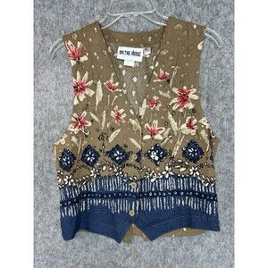 Vintage On the Verge Vest Size S Colorful Floral Pattern Made In USA